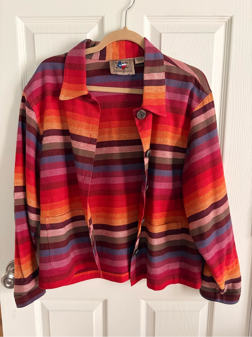 Colorful Striped Button-Up Jacket - Multi - Picture 4 of 5
